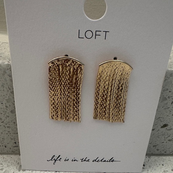 LOFT Gold Fringe Earrings - Picture 3 of 3